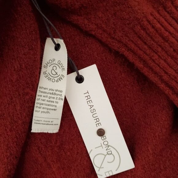 Treasure & Bond Rib Knit Detail Cardigan sz Medium - Picture 9 of 10